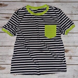 Striped Top Navy and Lime